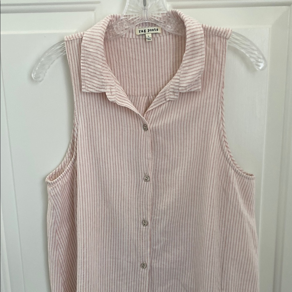 Rag Poets Sleeveless Shirt Dress - Size Large
